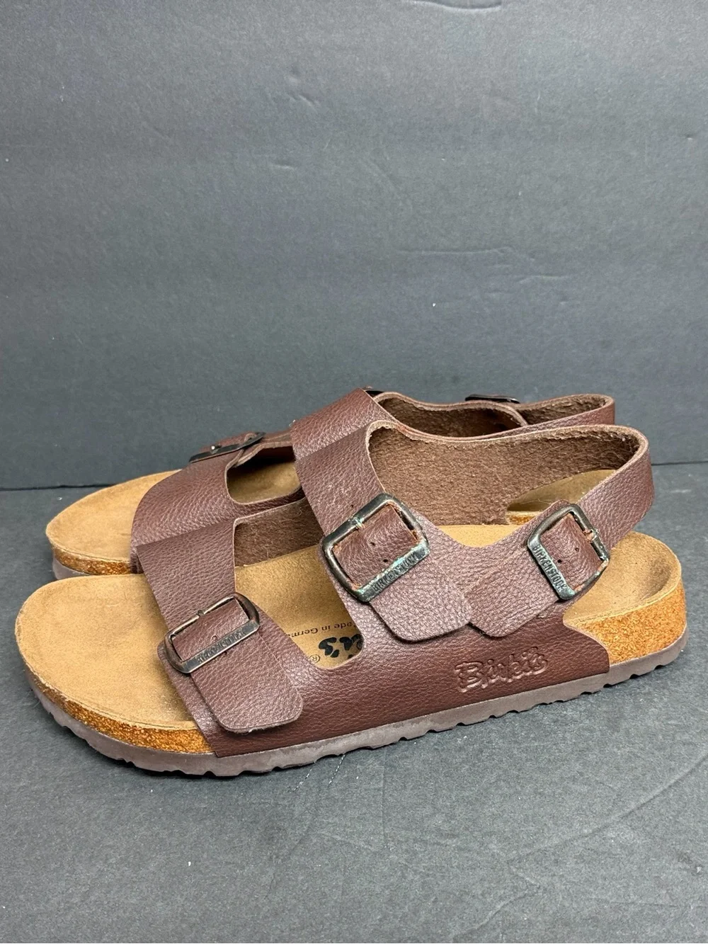 Birkenstock Milano Nubuck Leather Habana Brown Sandals US Size 10